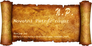 Novotni Petróniusz névjegykártya